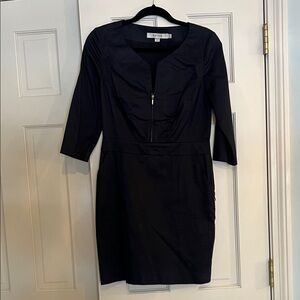 Reiss Black Dress With Zip Front